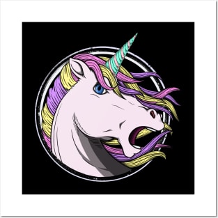 Unicorn head Posters and Art